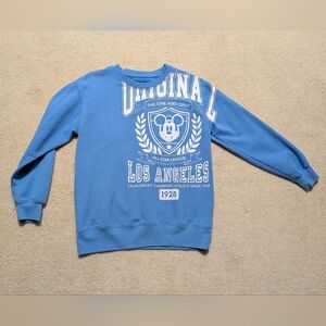 Disney Mickey Mouse Los Angeles Sweatshirt Adult Blue Small Graphic Crewneck